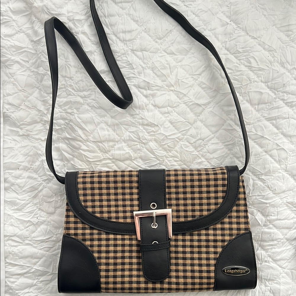 Longaberger Black and Brown Crossbody Bag with Versatile Style